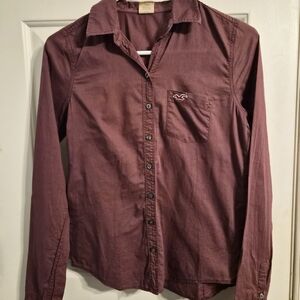 Hollister Burgundy Button Down Shirt
